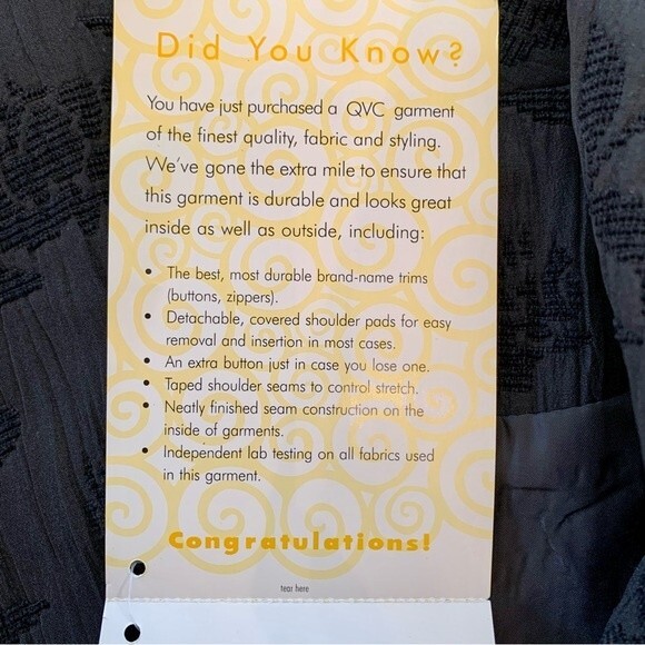 NWT QVC Simonton Says Black Embossed Floral Blazer Medium - Picture 13 of 13